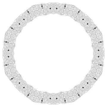 Round frame for coloring. Vector decorative zentangle object Stock Illustration