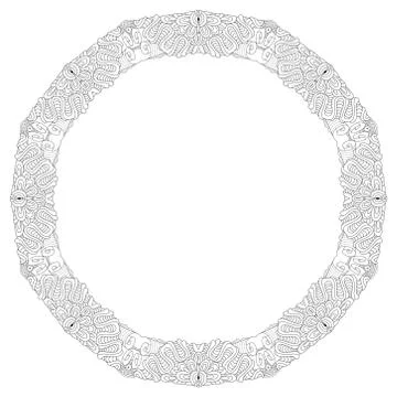 Round frame for coloring. Vector decorative zentangle object Stock Illustration