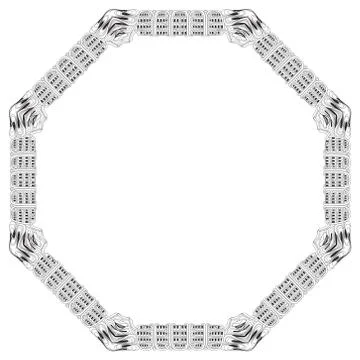 Round frame for coloring. Vector decorative zentangle object Ilustración de archivo