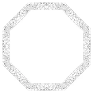 Round frame for coloring. Vector decorative zentangle object Illustrazione stock