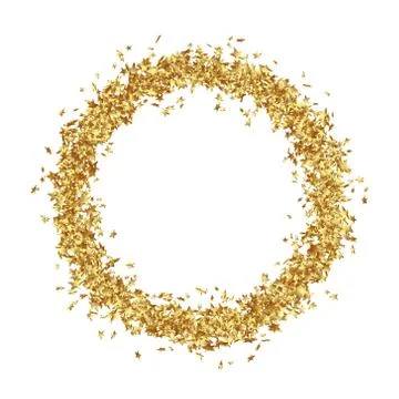 Round Frame Consists from Golden Asterisks Stock Illustration