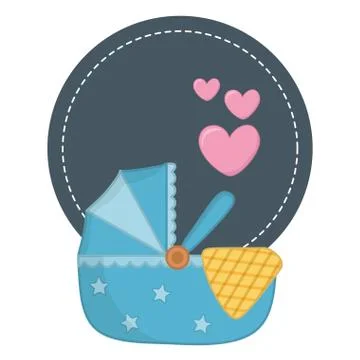 Round frame with cradle vector illustration Stock Illustration