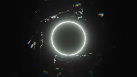 Round Frame In Dark Space Stock Footage 233255701
