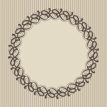 Round frame with decorative elements. Vector illustration Stock Illustration