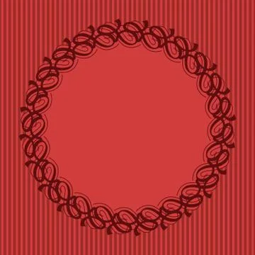 Round frame with decorative elements. Vector illustration Stock Illustration