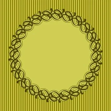 Round frame with decorative elements. Vector illustration Stock Illustration
