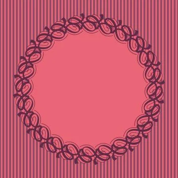 Round frame with decorative elements. Vector illustration Stock Illustration