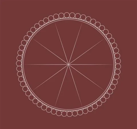 Round frame with decorative elements. Vector illustration. Stock Illustration