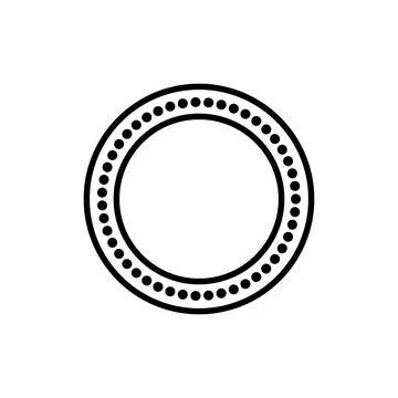 Round frame dots icon Isolated on white background Illustrazione stock