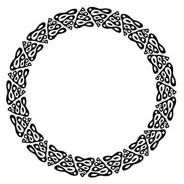 Round frame with ethnic pattern. Tribal circle ornaments. Vector イラスト素材