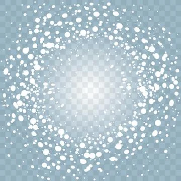 Round Frame from Falling Snow Effect Stock Illustration
