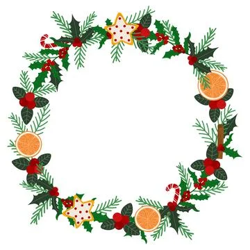 Round frame for a festive Christmas or New Year s design Stock Illustration