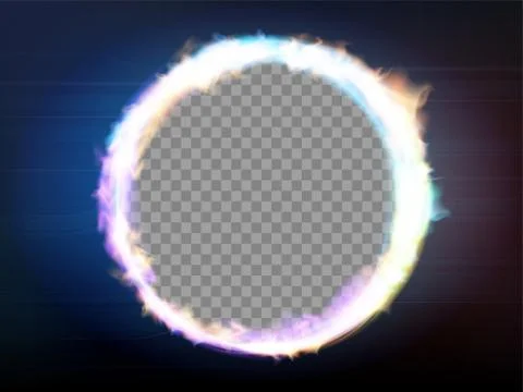 Round frame flame or neon on a transparent background. Stock-Illustration