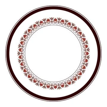 Round frame with floral pattern. Beautiful round frame arabesques. Vintage  Stockillustratie