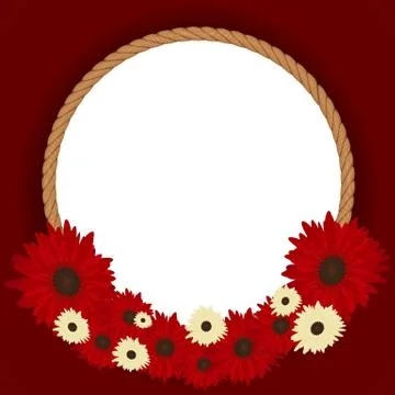Round frame from floral pattern for celebration. Stock Illustration