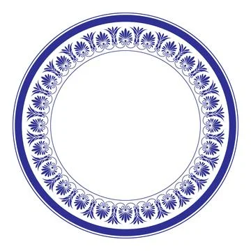 Round frame with floral pattern. Decorative element for design in Eastern style. 스톡 일러스트