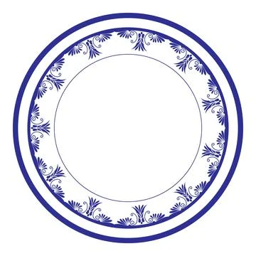 Round frame with floral pattern. Vector decorative round frame with floral patte Stock Illustration