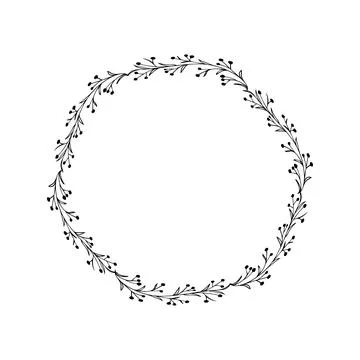 Round frame with flowers Stock Illustration