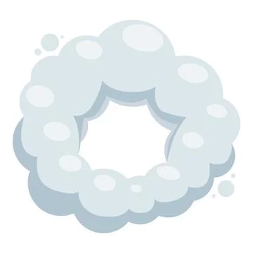 Round frame of fluffy clouds creating empty space Stock Illustration