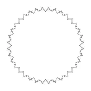 Round frame with geometric pattern for making stamps and patterns Stock Illustration