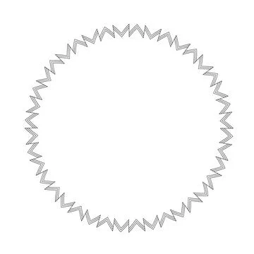 Round frame with geometric pattern for making stamps and patterns Stock Illustration