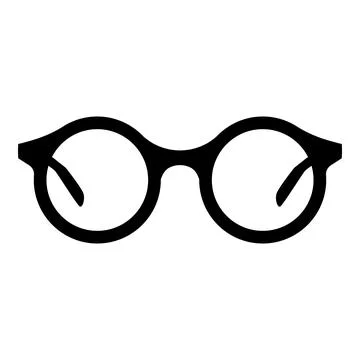 Round frame glasses silhouette for smart vision concept Stock Illustration