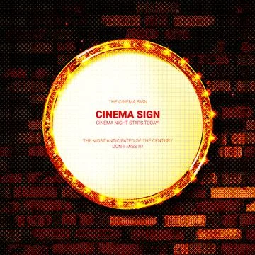Round frame with glowing shiny light bulbs Stock Illustration