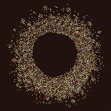 Round frame of golden glitter dots Stock Illustration