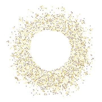 Round frame of golden glitter dots Stock Illustration