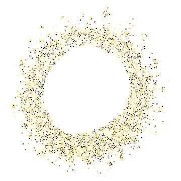 Round frame of golden glitter dots Stock Illustration