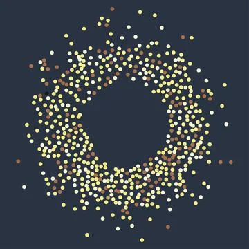 Round frame of golden glitter dots Stock Illustration