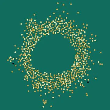 Round frame of golden glitter dots Stock Illustration