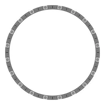 Round frame with greek meander pattern. Classic round frame with Greek key meand Stockillustratie