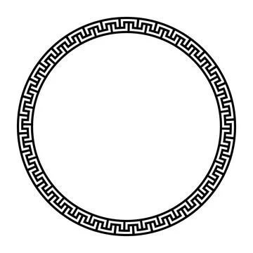 Round frame with greek, roman pattern. Circle of Roman Empire, Ancient Greece. Stock Illustration