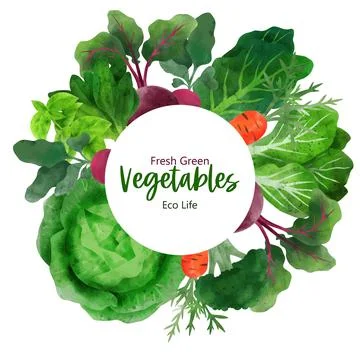 Round frame with hand drawn herbs Stock Illustration