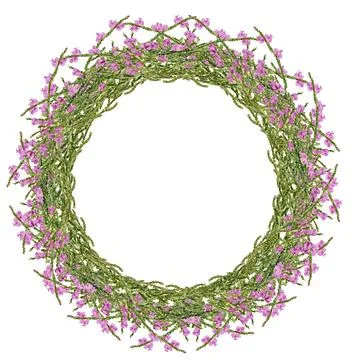 Round frame with heather Stock Illustration