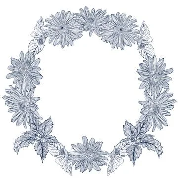 Round frame heliopsis Stock Illustration