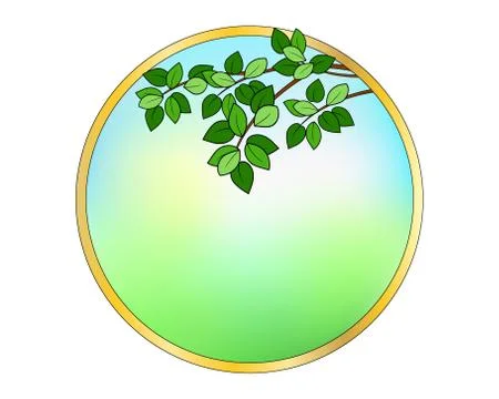 Round frame with leaves Stock Illustration
