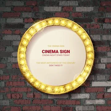 Round frame with light bulbs Stock Illustration