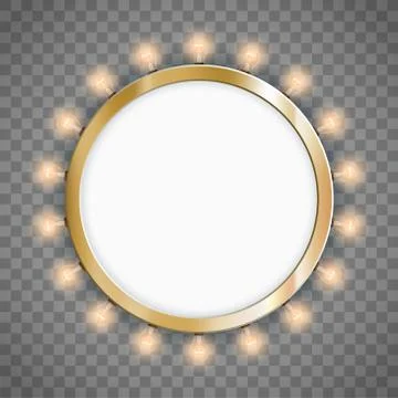 Round frame with light bulbs. Vector illustration. 스톡 일러스트