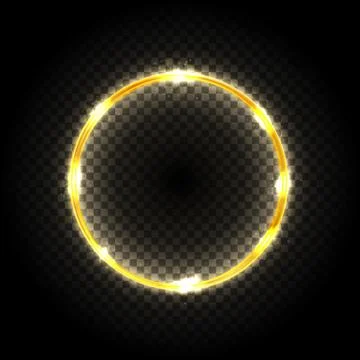 Round frame with lights effects isolated on transparent background. Vector il Stock Illustration