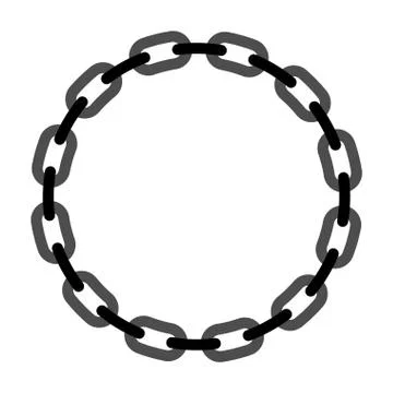 Round frame made of chain. vector illustration Stock Illustration