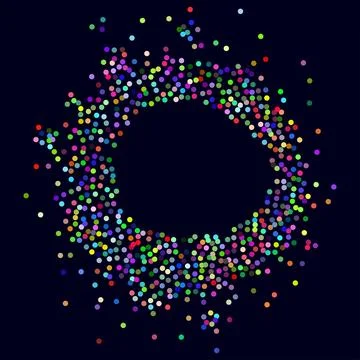 Round frame made of colorful dots Stock Illustration