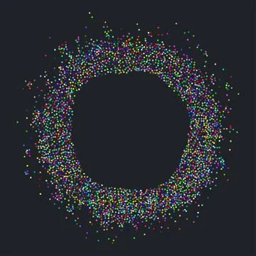 Round frame made of colorful dots Stock Illustration