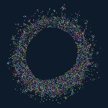 Round frame made of colorful dots Stock Illustration
