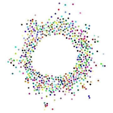 Round frame made of colorful dots Stock Illustration