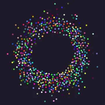Round frame made of colorful dots Stock Illustration