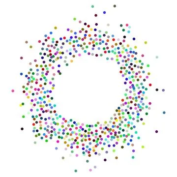 Round frame made of colorful dots Stock Illustration