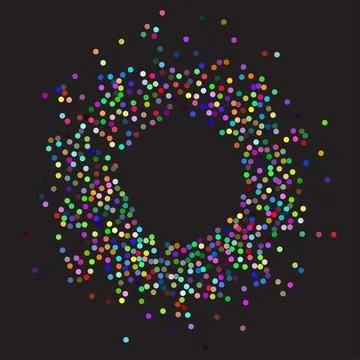 Round frame made of colorful dots Stock Illustration