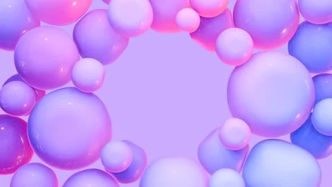 Round frame made of glossy balls and bubbles Stock Footage 283120420